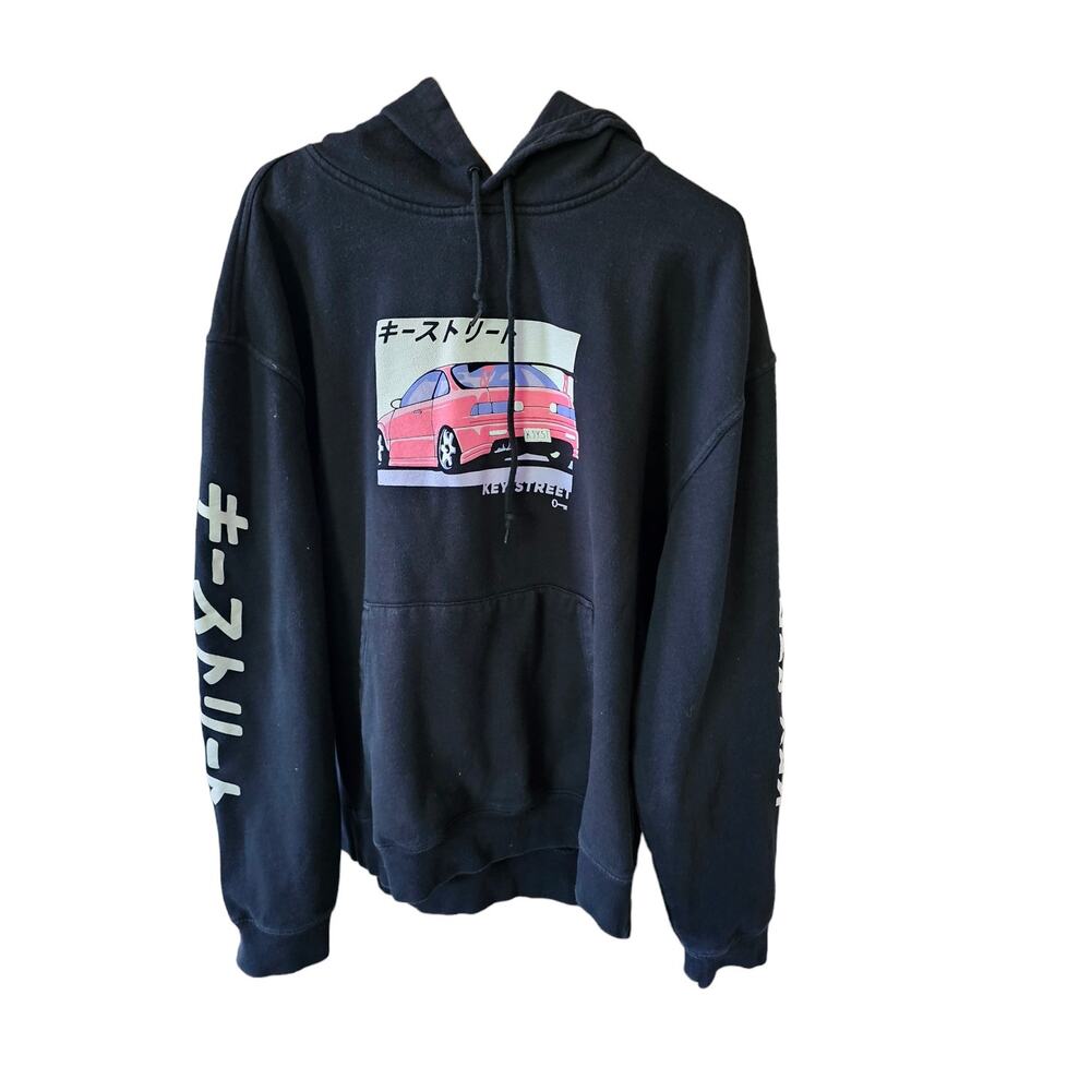 Key Street R32 Skyline Anime Black Graphic Hoodie Sweatshirt Size XL